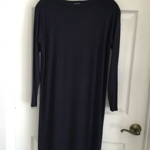 Final price drop. Eileen Fisher Long Sleeve Jersey Dress Navy Blue